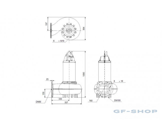 Насос канализационный GRUNDFOS SEV.80.80.170.2.52H.H.Q.N.51D 99412212 ...